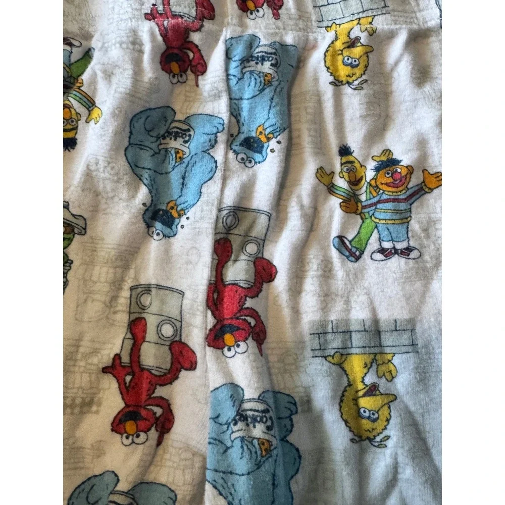 Sesame Street Elmo Cookie Monster Cotton Pajama Pants White 4T